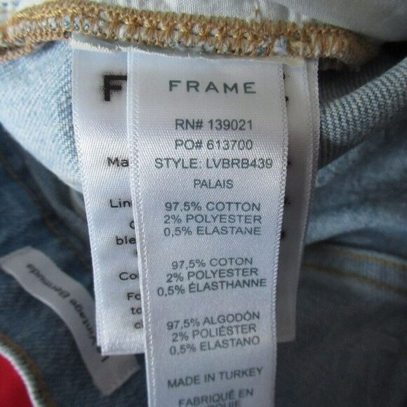 Frame Jeans Shorts 25 Le Vintage Bermuda High Waisted Rise Destroyed Cut Off - Picture 7 of 7